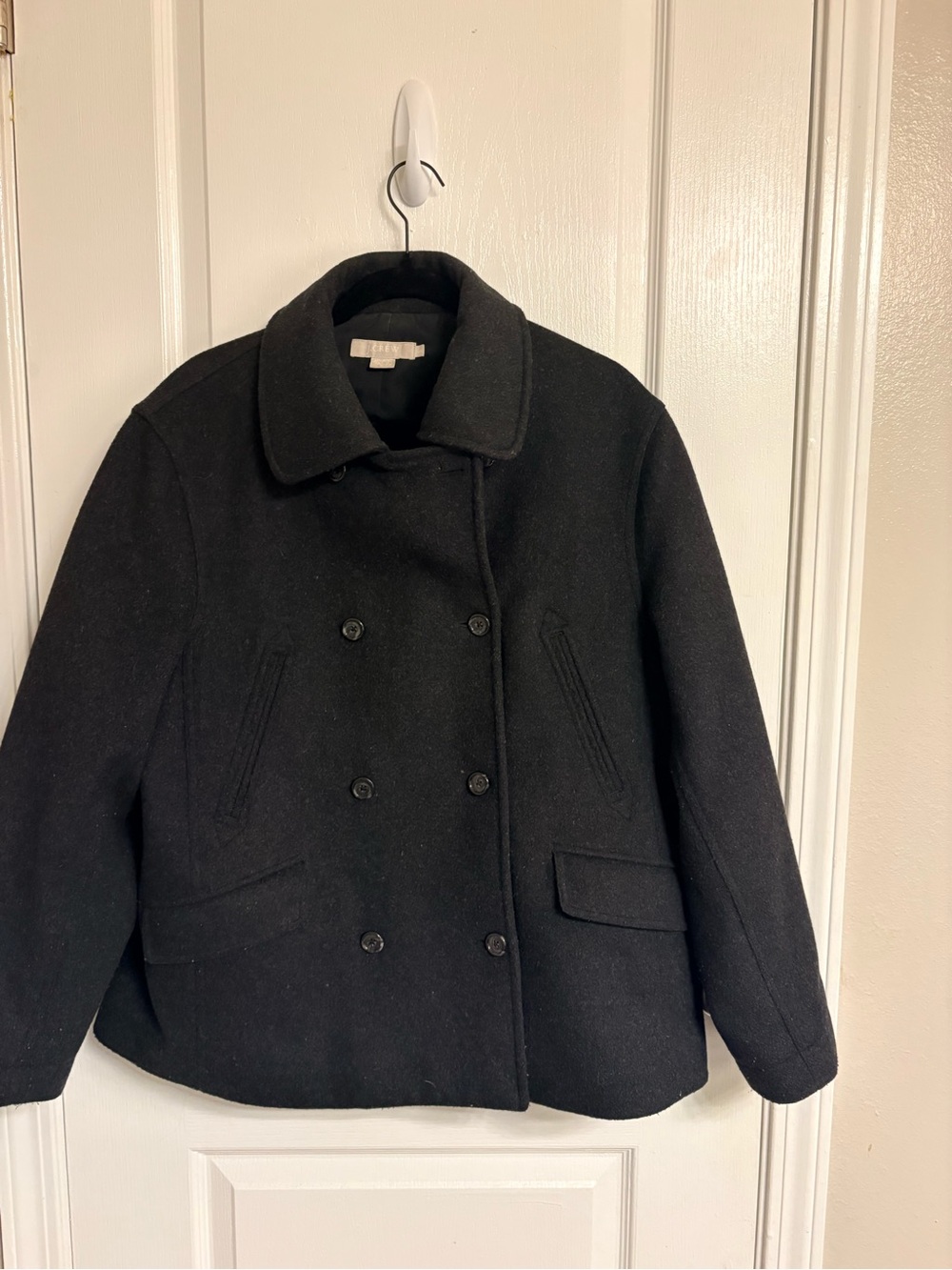 J. Crew Black Double-Breasted Pea Coat